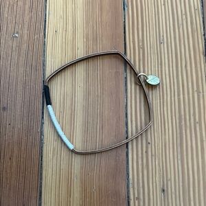 Gold and Black Square Bangle Bracelet